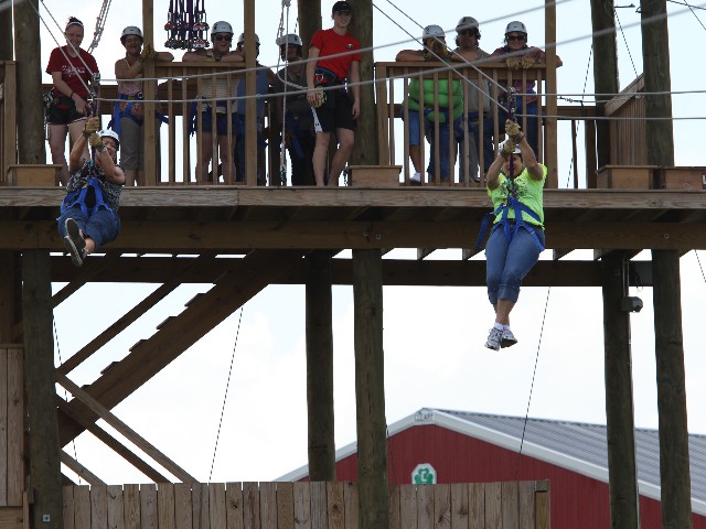 Zip Lining at the Orr Family Farm 
